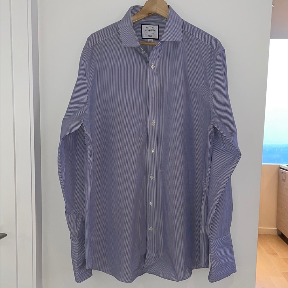Charles Tyrwhitt Blue Dress Shirt Classic Tailoring